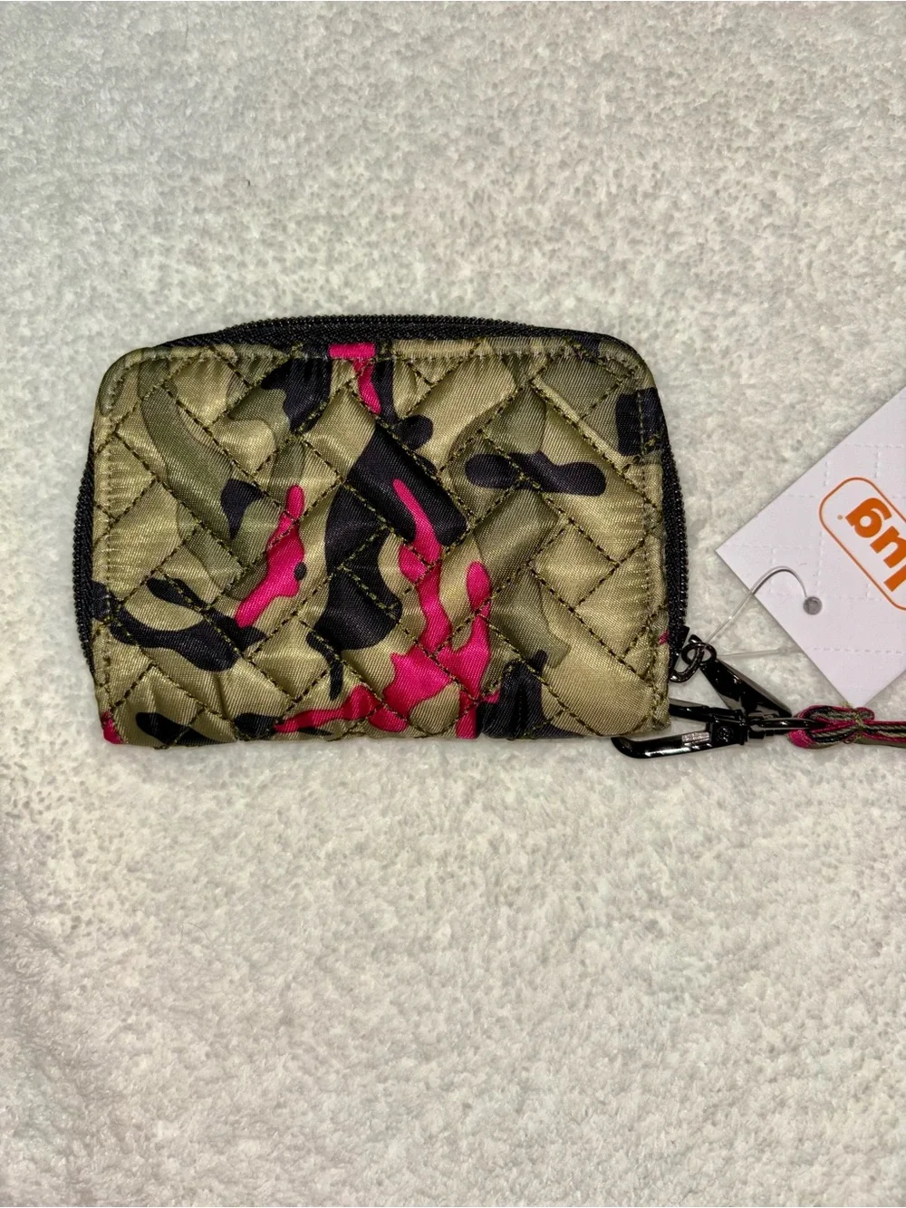 Lug chipper wallet camo orchid rfid wristlet strap